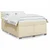 Vidaxl Box spring postelja z vzmetnico krem 140x200 cm blago
