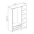 Hanah Home Garderober Kale-2281, 135x190x52 cm, Hrast