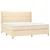 Vidaxl Box spring postelja z vzmetnico krem 200x200 cm blago