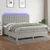 Greatstore Box spring postelja z vzmetnico LED sv. siva 200x200 cm blago