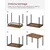 Songmics Jedilna miza 70x110x77 cm rjava za 4 osebe