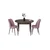 Hanah Home trpezarijski set Tor, sto i 2 stolice, ploča u dekoru drveta Baroque, roze tkanina Babyface