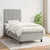 shumee Box spring postelja z vzmetnico svetlo siva 80x200 cm blago