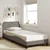 Vidaxl Posteljni okvir z vzglavjem Dover taupe 80x200cm blago