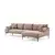 Atelier del Sofa Ugaona garnitura Leo 90x65x255cm Siva