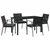 Vrtni set za objed 5 pcs Crna i Siva PE ratan