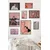 WallXpert set od 8 manjih uramljenih slika Çgs-075, modne ilustracije žena u crvenim, roze i crno-belim tonovima, crni ram