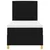 LED Box Spring Krevet s madracem Crna 90 x 200 cm tkanina