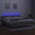 Vidaxl Box spring postelja z vzmetnico LED sv. siva 200x200 cm blago