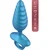 Playhouse Deep Ribbed Anal Plug Vibrating with Remote Blue