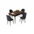 Hanah Home trpezarijski set Rut, sto na razvlačenje i 4 stolice, ploča u dekoru drveta Baroque, antracit tkanina Babyface