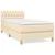 VIDAXL boxspring postelja z vzmetnico, blago, krem, 100×200 cm