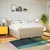 Vidaxl Box spring postelja z vzmetnico krem 180x200 cm blago
