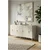 Hanah Home komoda Salkim 150, 150 cm, bela / srebrna / travertin