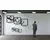 WallXpert metalni zidni ukras 5261, grana drveta sa pticama u 3 uramljena kvadratna panela, 50 x 50 cm, crni