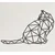 WallXpert metalni zidni ukras 5264, geometrijska mačka, 90 x 59 cm, crni