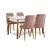 Hanah Home Set trpezarijski sto, 4 trpezarijske stolice i klupa Santiago Atlantic, Šareni
