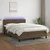 Vidaxl Box spring postelja z vzmetnico LED temno rjava 140x200cm blago
