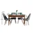 HANAH HOME Set Trpezarijski sto i 4 stolice Lidyana Grey