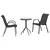 Bistro set za vrt 3 pcs Crna Čelik