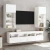 Zidni TV ormarić s LED svjetlima bijeli 40 x 30 x 40 cm