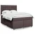 Vidaxl Box spring postelja z vzmetnico temno rjava 140x200 cm blago