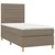 Vidaxl Box spring postelja z vzmetnico LED taupe 100x200 cm blago
