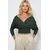 Trend Alacati Stili Ženska bluza dugih rukava ALC-019-053-BLZ, V-izrez, Maslinasta