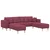 Sofa s jastukom 3 pcs Vinska crvena tkanina