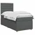 vidaXL Postelja boxspring z vzmetnico Temno siva 90 x 190 cm Blago