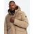 Ombre Mens long quilted jacket with large pockets - beige