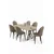 Hanah Home Trpezarijski set, 7 komada, Bež