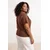 Trendyol Curve Ženska bluza Tbbss25Af00071, Braon