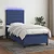 Vidaxl Box spring postelja z vzmetnico LED modra 80x200 cm blago