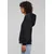 Womens Light Terry Oversized Hoodie - Black