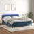 Vidaxl Box spring postelja z vzmetnico LED temno modra 180x200cm žamet