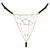 Cottelli Rhinestone & Pearls Crotchless String 2323010 Black-Silver