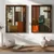 WallXpert set uramljenih MDF slika NAL196-70, geometrijska kompozicija od mermera, drveta i metala, 2 x 50 x 70 cm