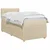 vidaXL Postelja boxspring z vzmetnico Krem 90 x 200 cm Blago