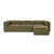 Atelier del Sofa Ugaona garnitura Fora 296x66x185cm Zelena