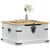 storage box s policom Bijelo 78 x 78 x 45 cm Čvrsto borovo drvo