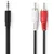 CAGB22200BK20 Stereo audio kabl, 3,5 mm muški, 2x RCA muški, Niklovani, 2,00 m, Crni