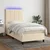 Vidaxl Box spring postelja z vzmetnico LED krem 80x200 cm blago