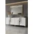 Hanah Home komoda Meyra 180, 180 cm, bela / zlatna