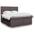 Vidaxl Box spring postelja z vzmetnico temno rjava 180x200 cm blago