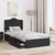 Krevet s od storage Podesiva Crna 70 x 190 cm Konstruirano drvo
