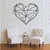 WallXpert metalni zidni ukras 5069, geometrijsko srce, 76 x 63 cm, crni