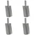 Glava lopate 4 pcs Srebrno 43 x 17 cm Čelik s prahom premazan
