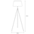 Aberto Design Podna lampa 4053, 165 cm, E27, 350 cm Kabl, Smeđa