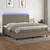 Krevet box spring s madracem LED smeđesivi 200x200 cm tkanina